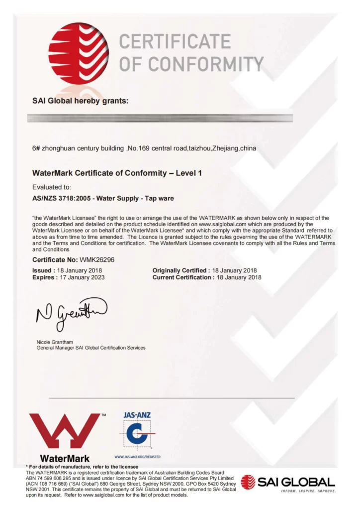 WATERMARK CERTIFICATE