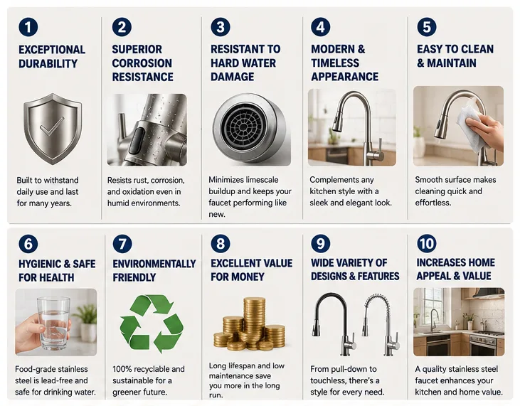 Stainless Steel Kitchen Faucets