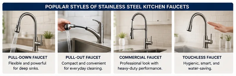Stainless Steel Kitchen Faucets