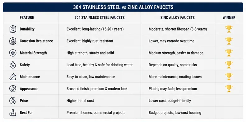 304 Stainless Steel Faucets