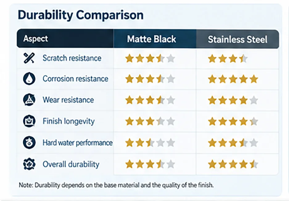 Matte Black vs Stainless Steel Faucets